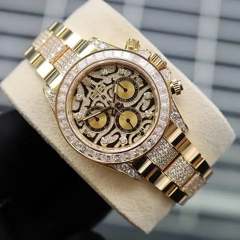 Rolex Daytona Ramzan Special Gold Diamond Metal Watch - View 4