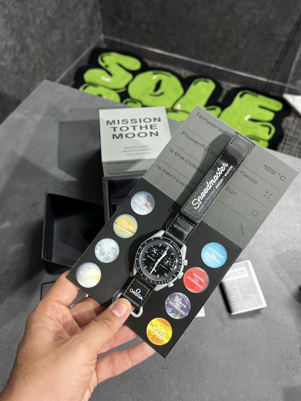 Swatch X Omega Bioceramic Moonswatch Mission To The Moon Black With Kit - View 3