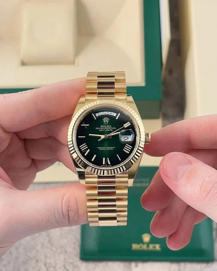 ROLEX DAY DATE GOLD GREEN DAIL (ZR quality) Super Quality by Rolex - Watch Corner