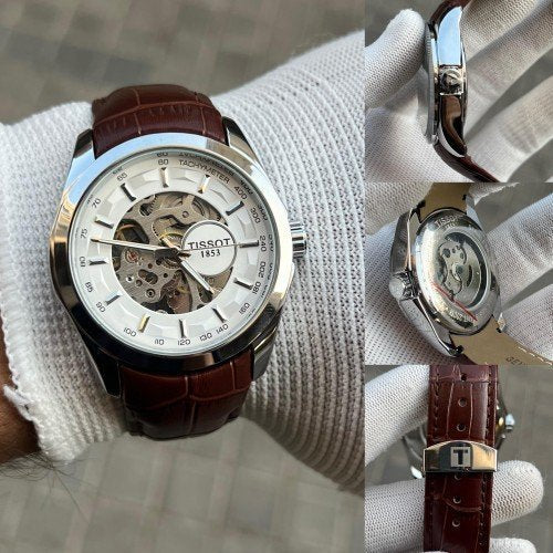 TISSOT 1853 AUTOMATIC PRIMIUM QUILTY LEATHER WATCH - View 4