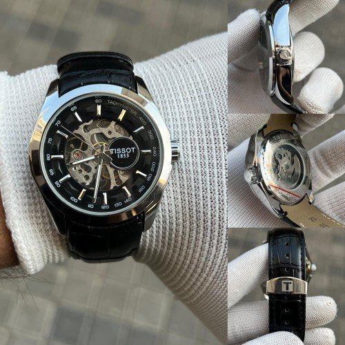 TISSOT 1853 AUTOMATIC PRIMIUM QUILTY LEATHER WATCH - View 4