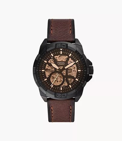 FOSSIL BRONSON AUTOMATIC (BROWN LITEHIDE) LEATHER WATCH - View 2