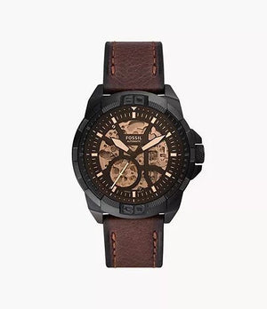 FOSSIL BRONSON AUTOMATIC (BROWN LITEHIDE) LEATHER WATCH