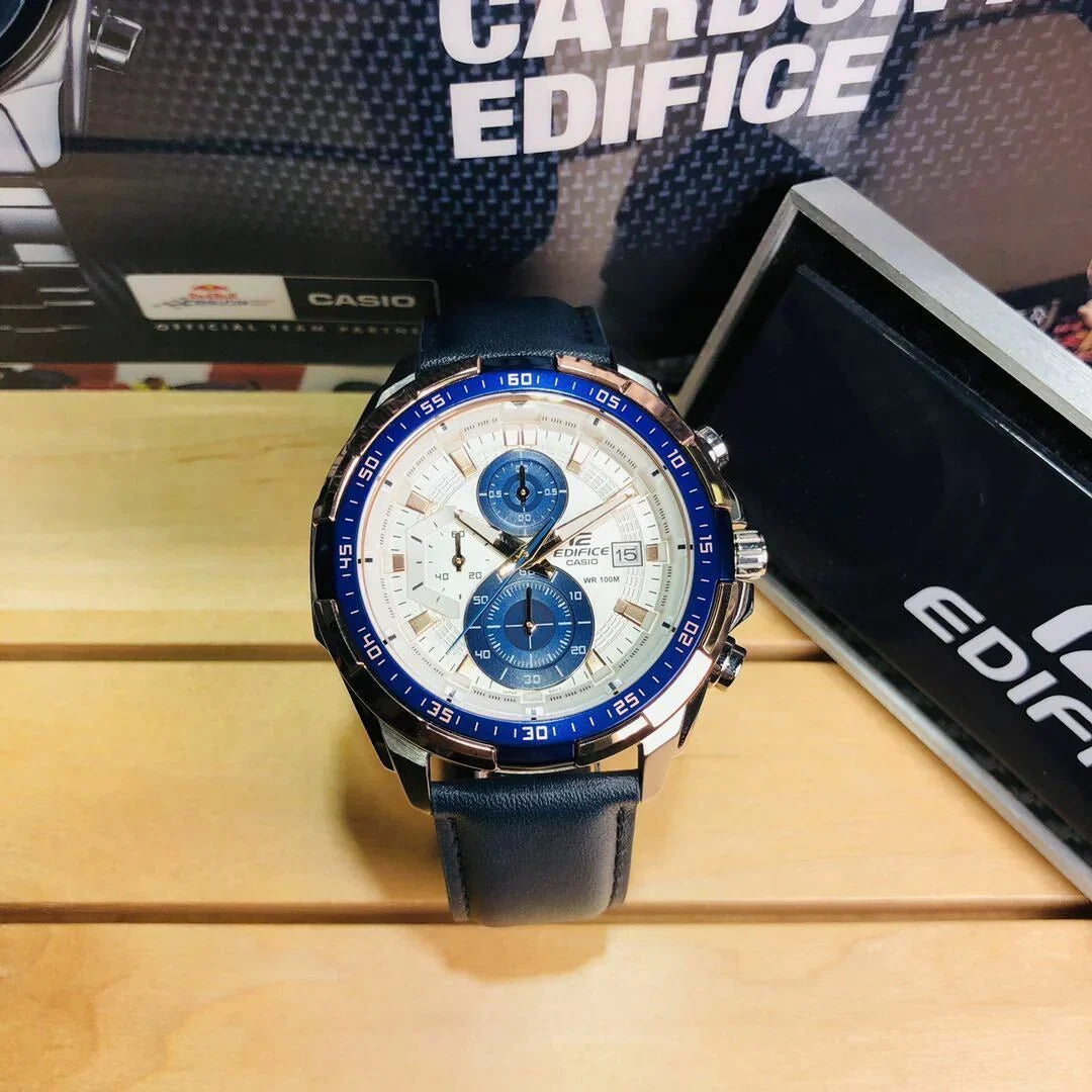 Edifice Blue Leather Watch - View 2