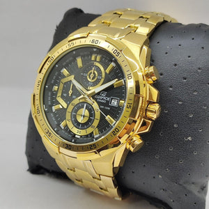Edifice Gold Black Metal Watch