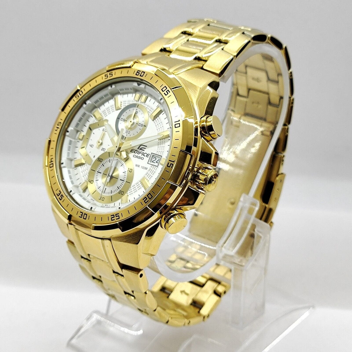 Edifice Gold White Metal Watch - View 5