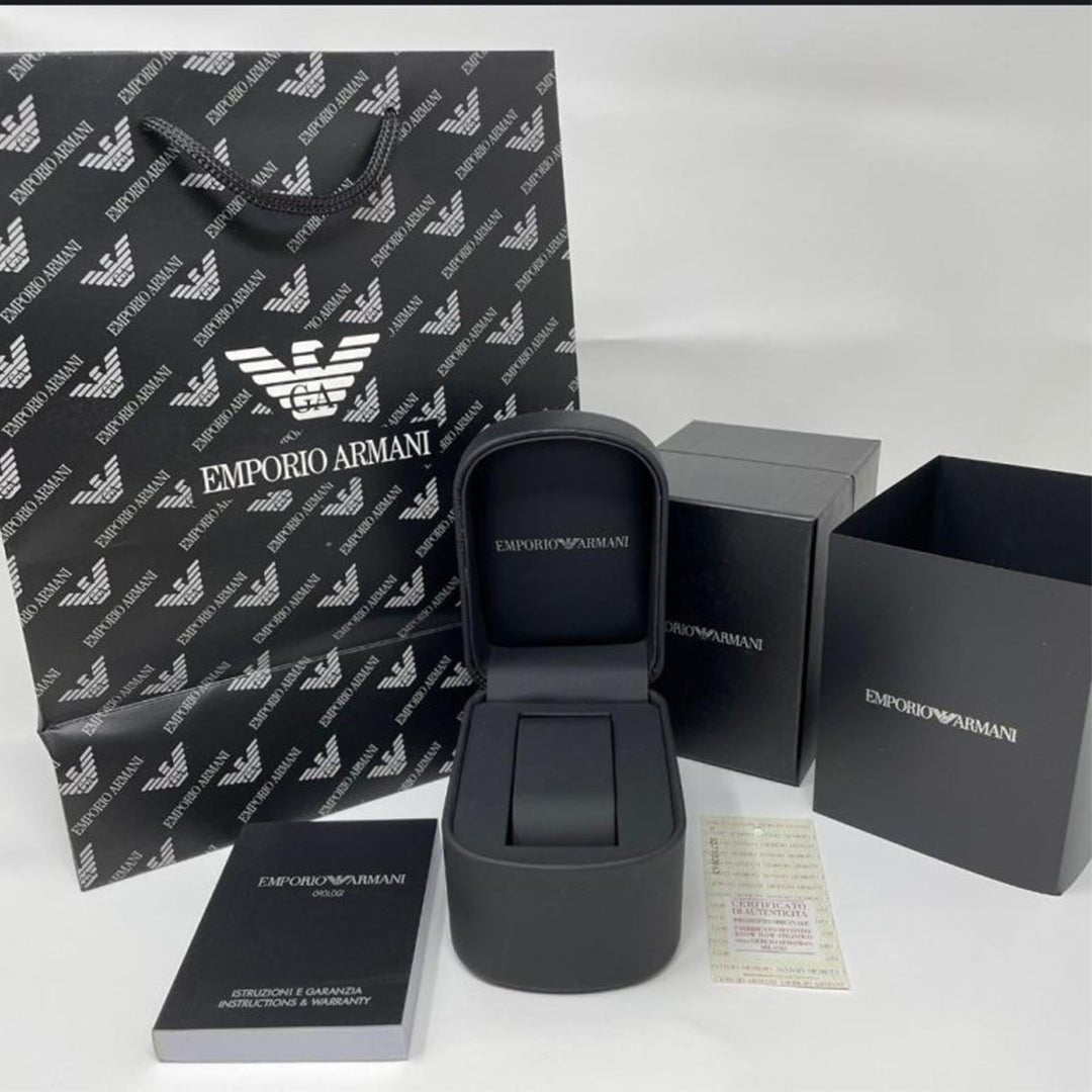 Armani Ceramica Black Silver Metal Watch - View 3