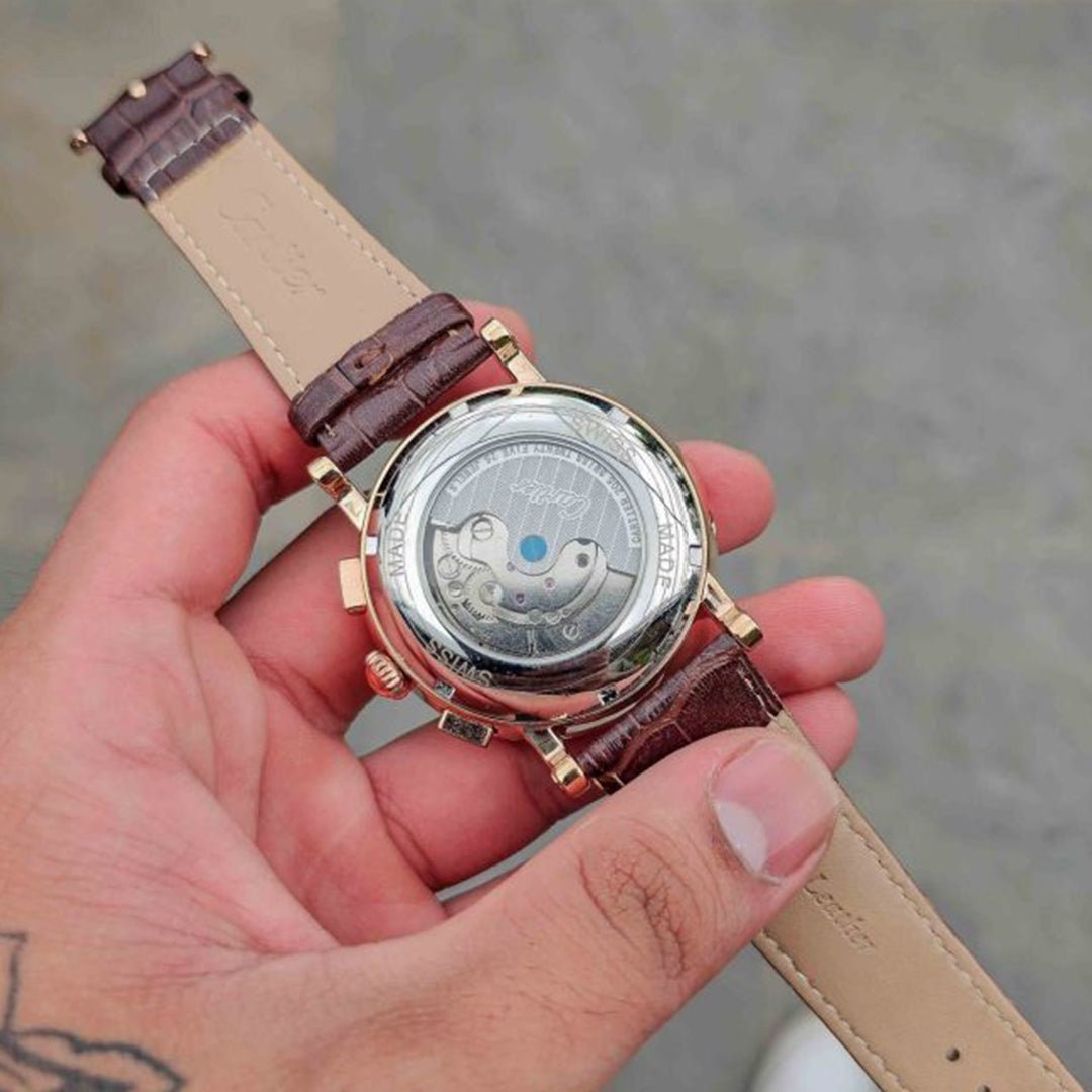 Cartier Leather Brown Automatic Watch D - View 4