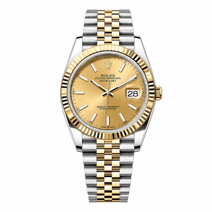 Rolex Datejust Gold Silver Gold Dial Metal Watch by Rolex - Watch Corner