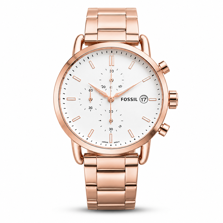 Fossil Rose Gold White Metal Watch by Fossil - Watch Corner
