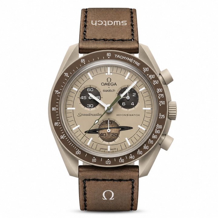 Swatch X Omega Bioceramic Moonswatch Mission To Saturn With kit by Omega - Watch Corner