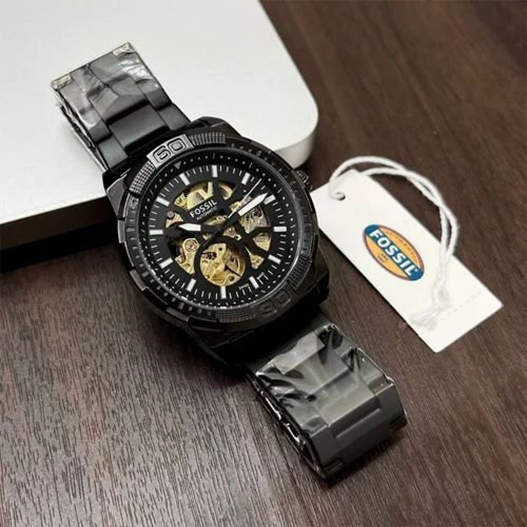 Fossil Black Metal Automatic - View 2