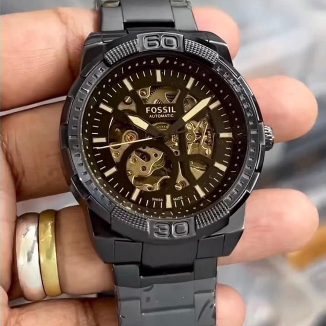 Fossil Black Metal Automatic - View 3