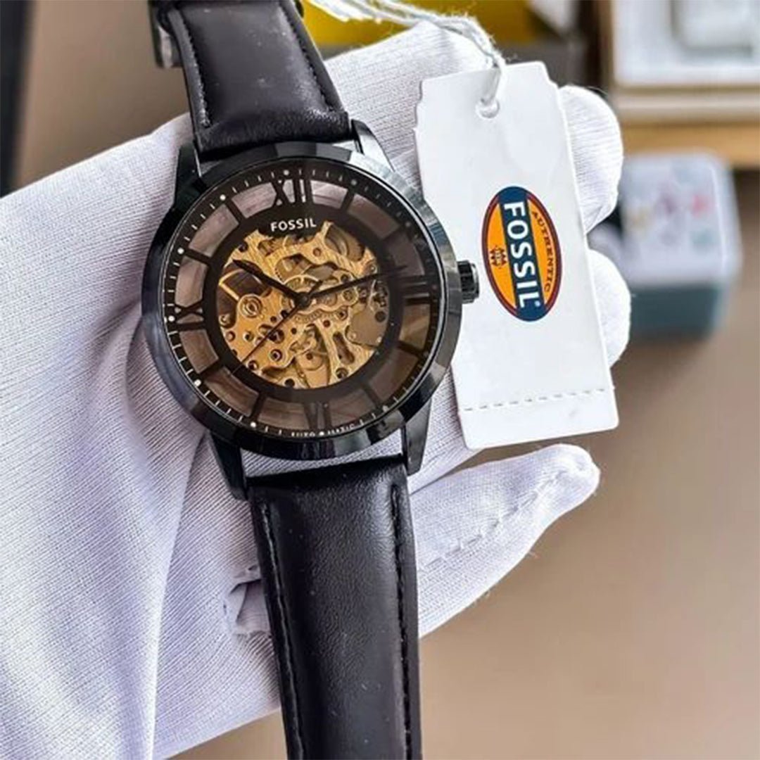 Fossil Brown Leather Automatic Watch - View 2