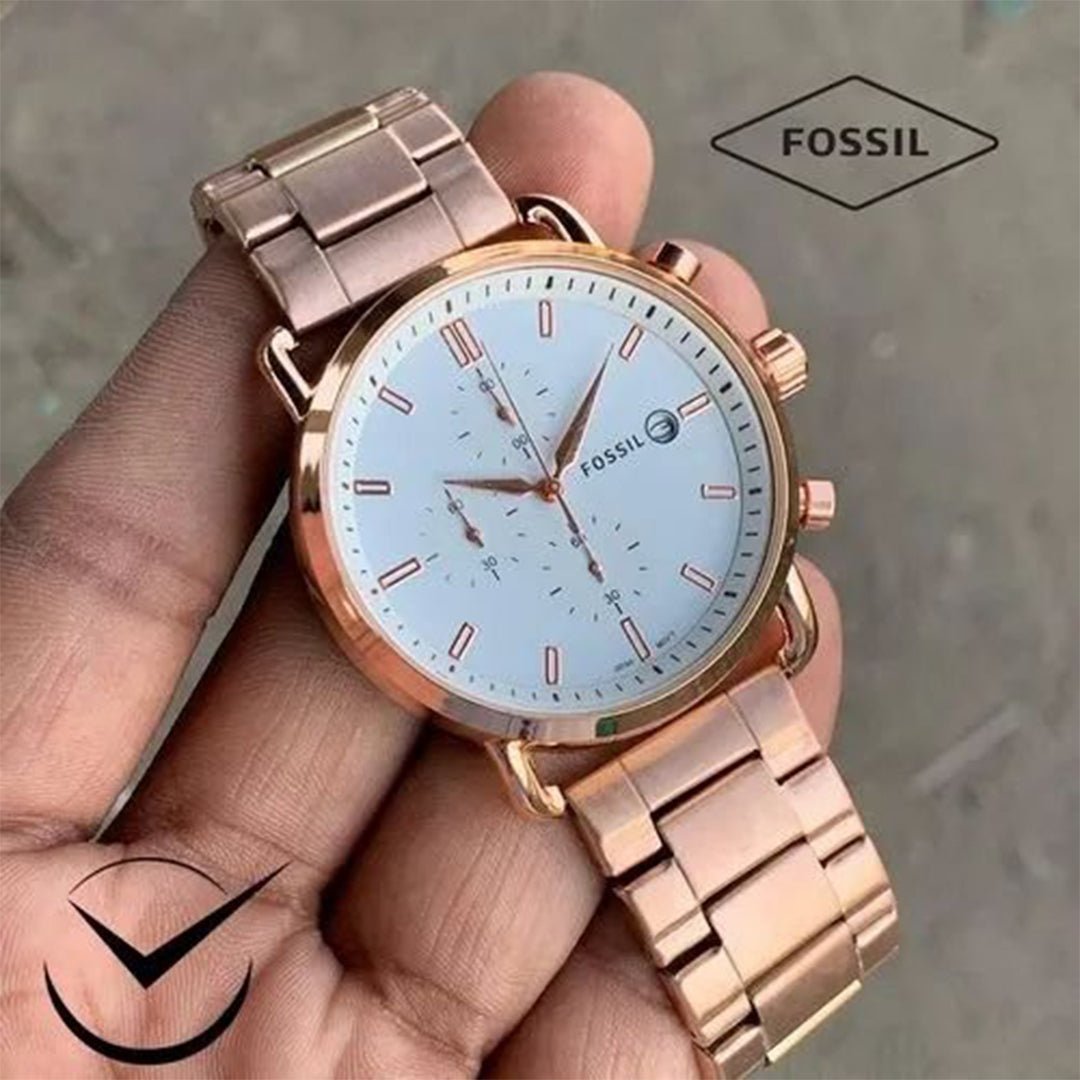Fossil Rose Gold White Metal Watch - View 2