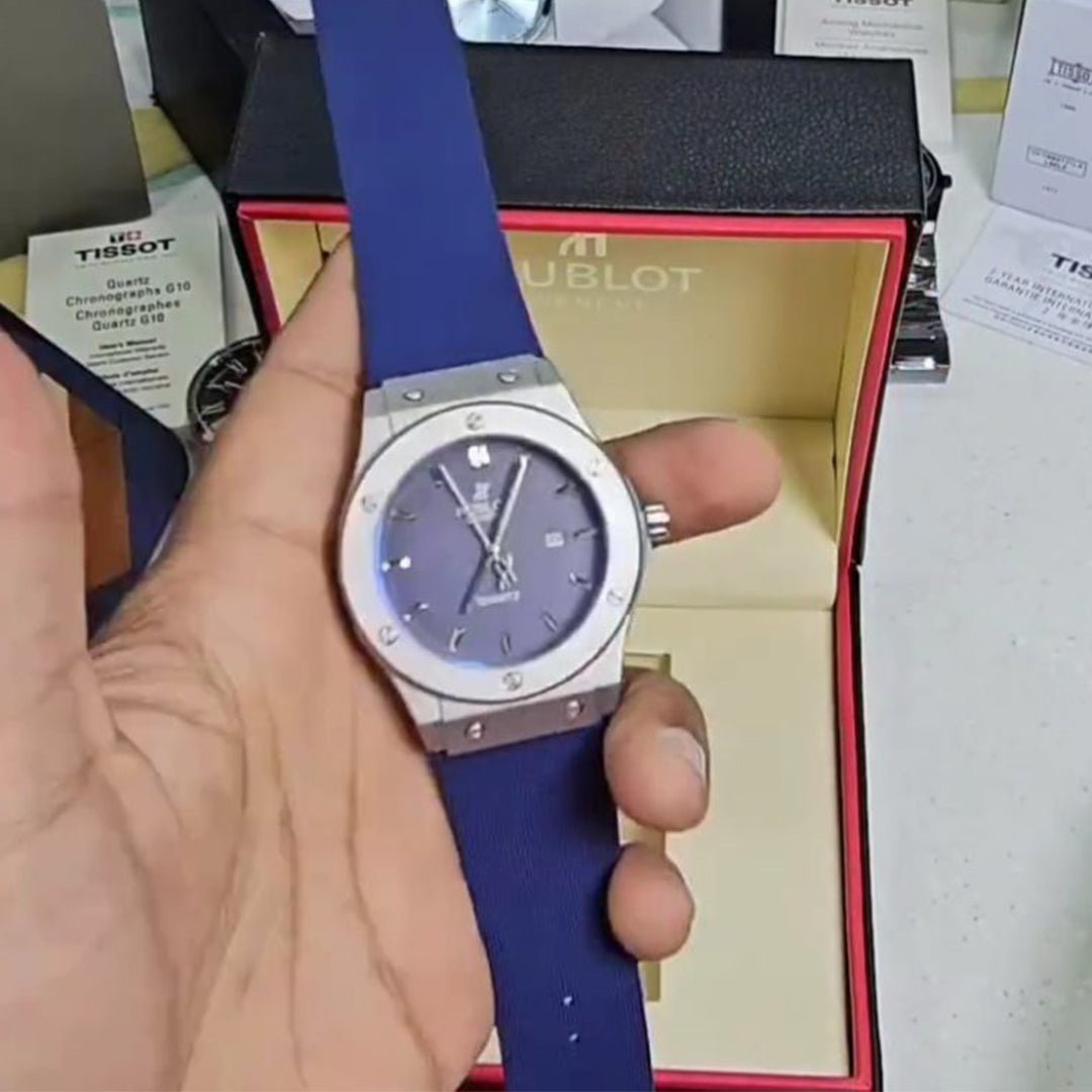Hublot Blue Leather Belt Watch - View 2