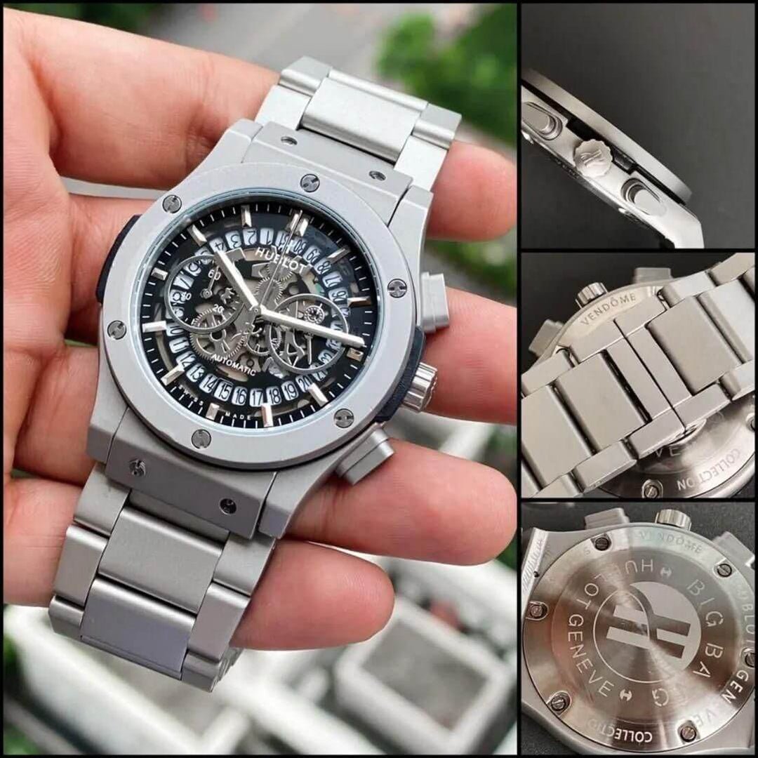 Hublot Silver Grey Automatic Metal Watch - View 4
