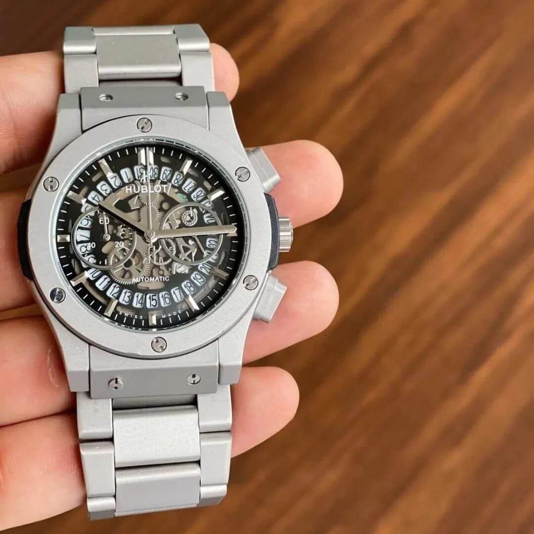 Hublot Silver Grey Automatic Metal Watch - View 3