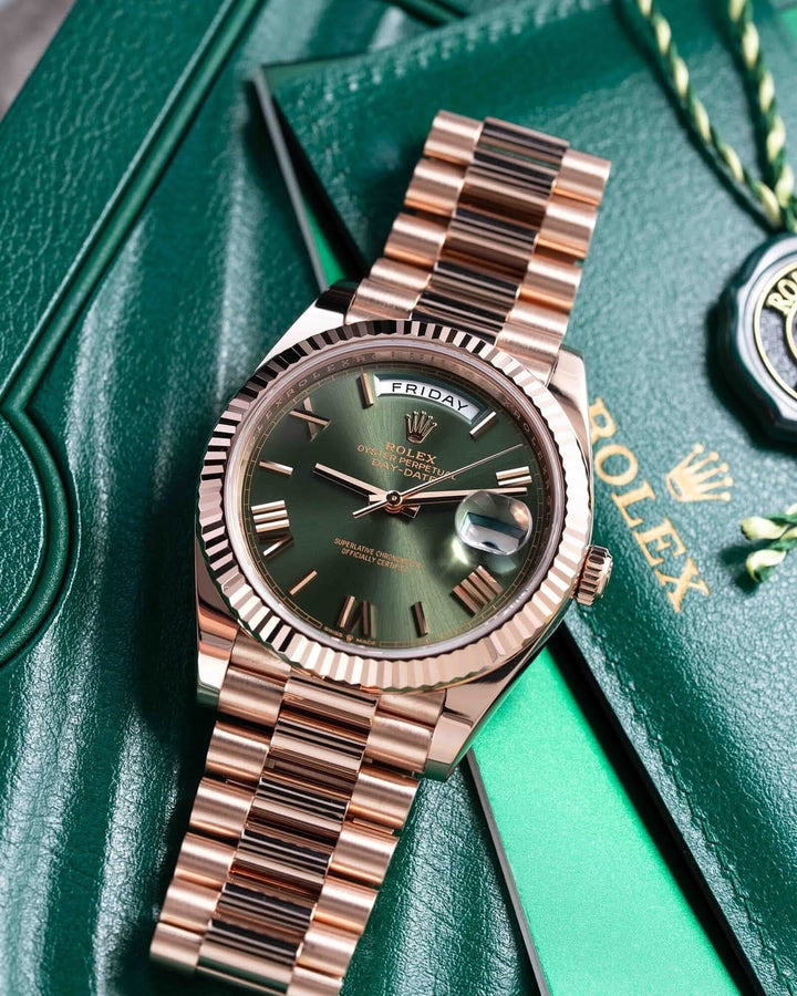 Rolex Oyster Perpetual Day Date Copper Green Dial by Rolex - Watch Corner