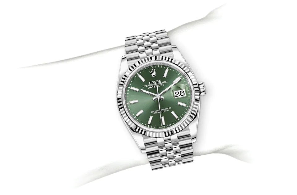 Rolex Date just 36 green dial - View 3