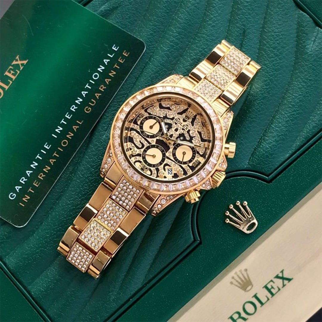 Rolex Daytona Ramzan Special Gold Diamond Metal Watch - View 5