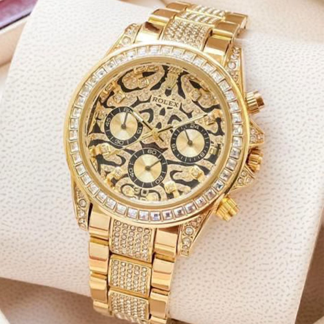 Rolex Daytona Ramzan Special Gold Diamond Metal Watch - View 3