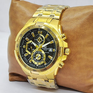 Edifice Gold Black Metal Watch
