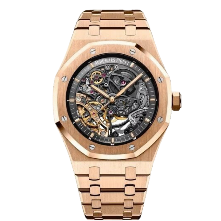 Audemars Piguet Royal Oak Double Balance Wheel Open worked Rose gold Skeleton Dial Automatic Mens Watch by Audemars Piguet - Watch Corner