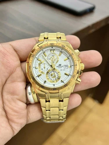 Edifice Gold White Metal Watch - View 4