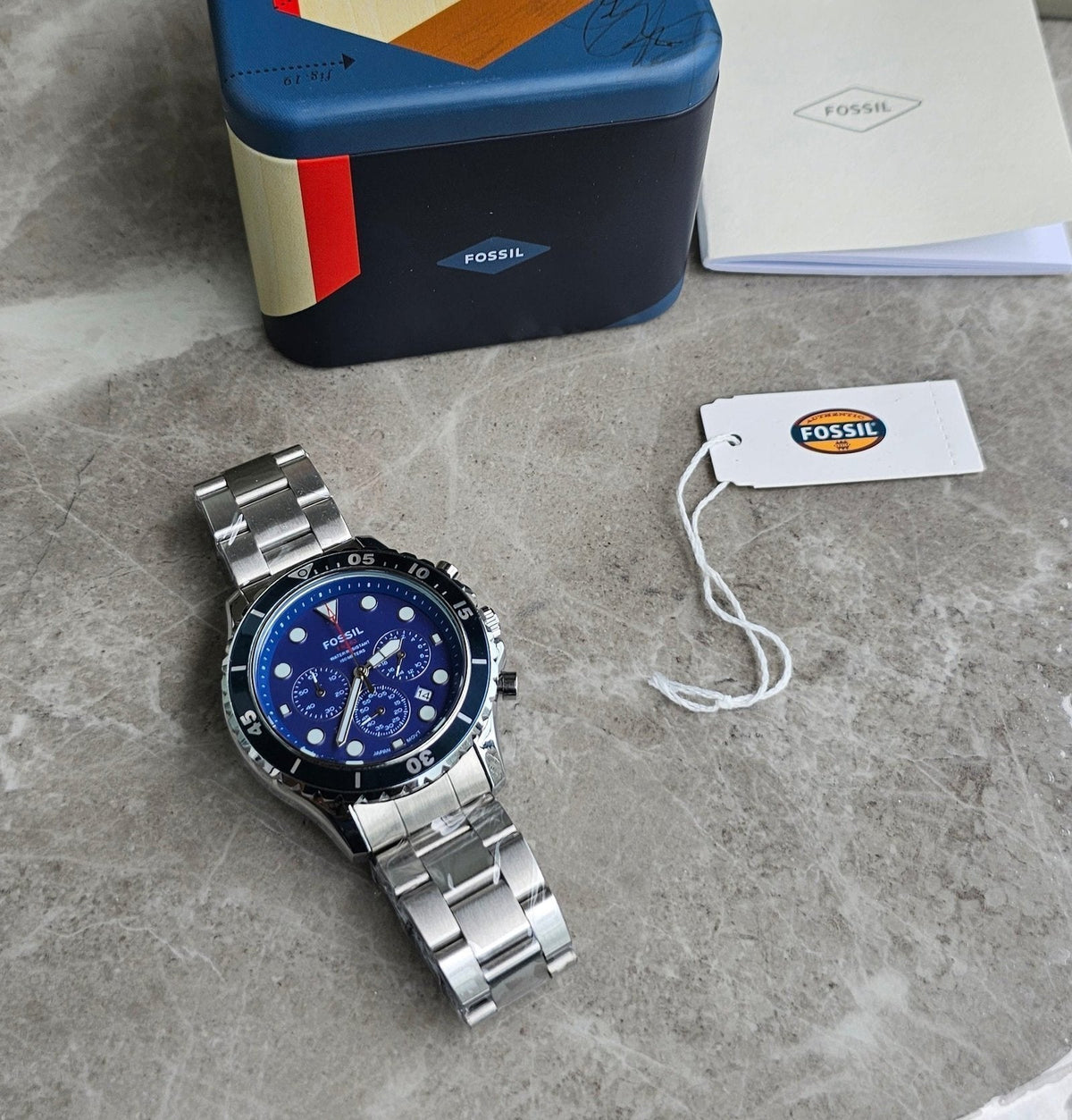 Fossil Fb 03 silver Blue Metal Watch - View 3
