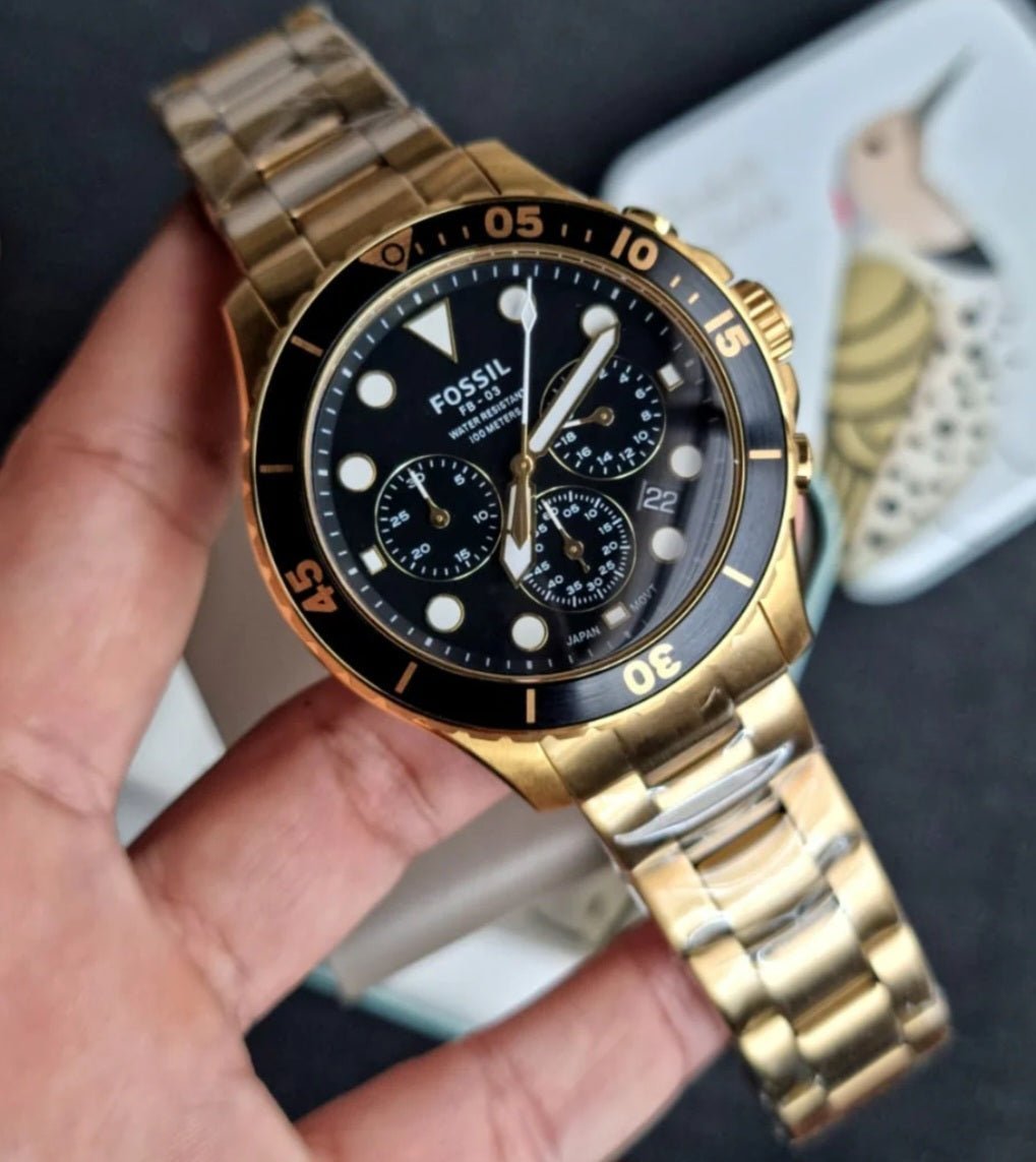 Fossil Fb 03 Gold Metal Watch - View 4