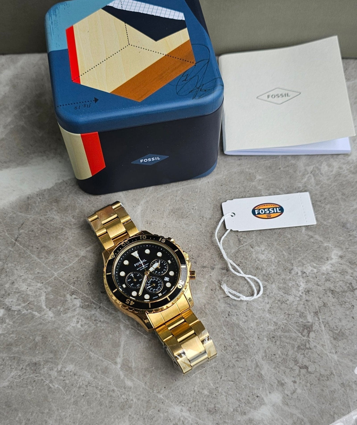 Fossil Fb 03 Gold Metal Watch - View 5