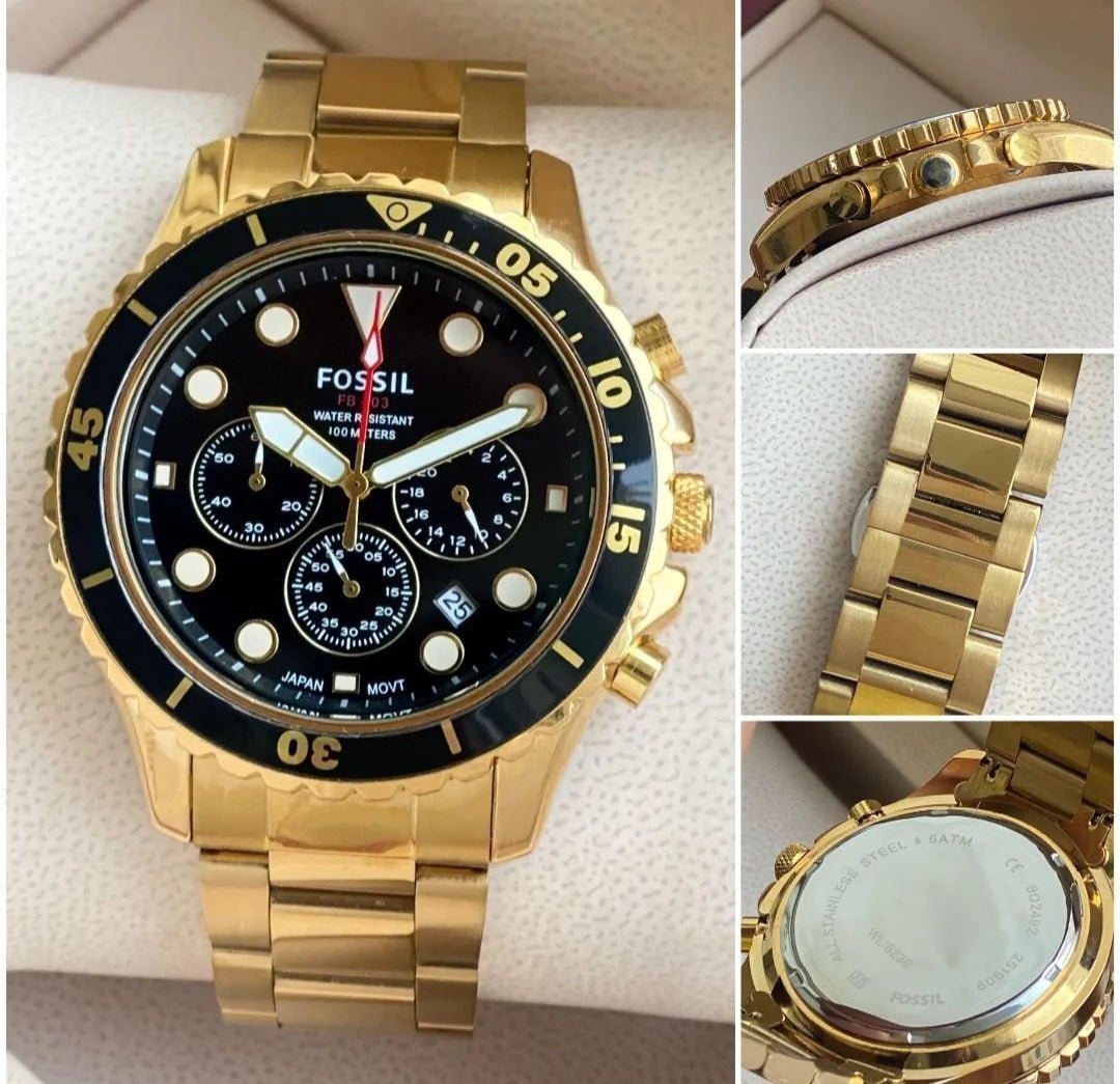 Fossil Fb 03 Gold Metal Watch - View 2