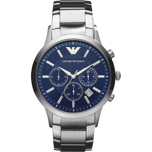 Armani Ar2453 Silver Blue Dial Metal