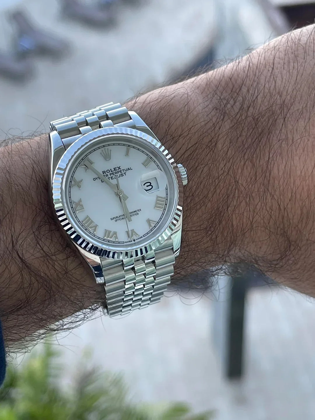 Rolex Date just 36 white dial - View 3